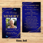 Funeral Prayer Card Canva Editable Template, In Loving Memory Template, Memorial Prayer Card, Printable Funeral Remembrance Card - Editable Memorial Canva Template
