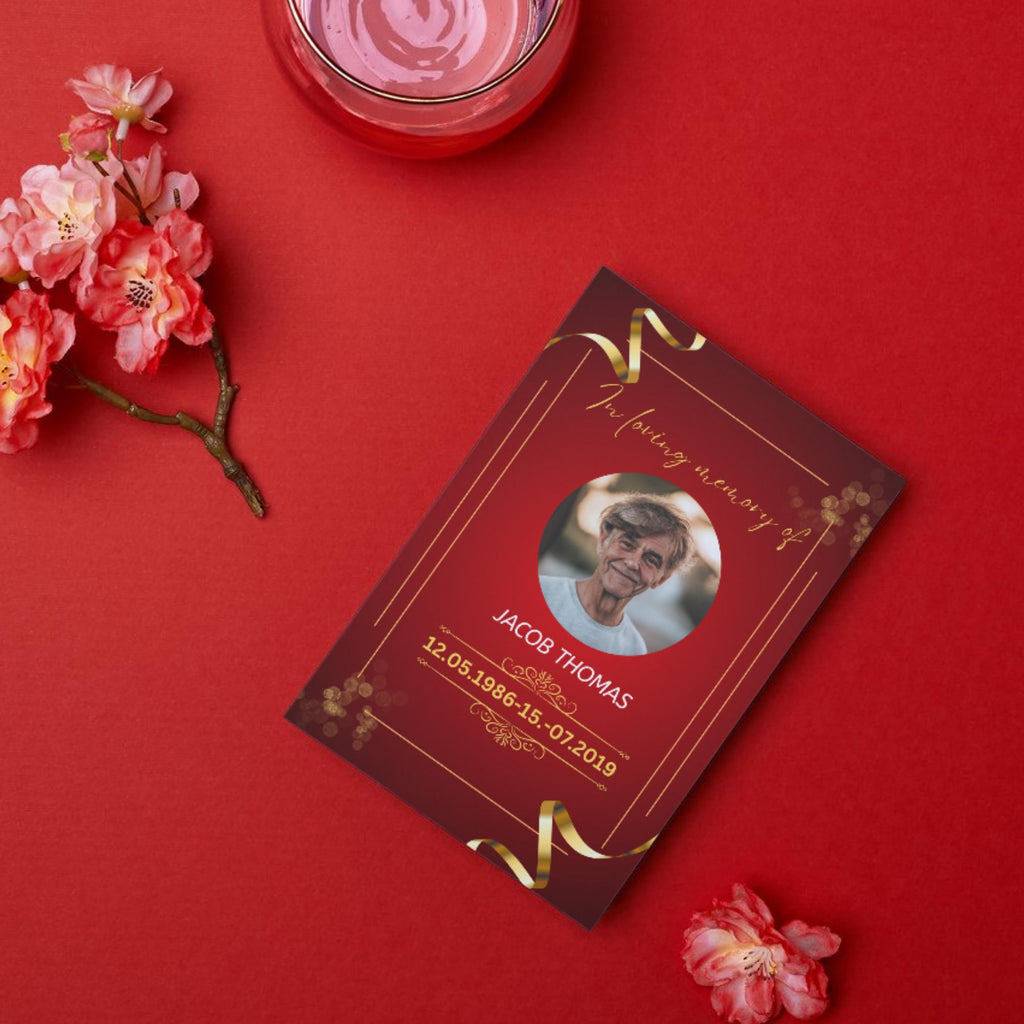 Funeral Prayer Card Canva Editable Template, In Loving Memory Template, Memorial Prayer Card, Printable Funeral Remembrance Card - Editable Memorial Canva Template