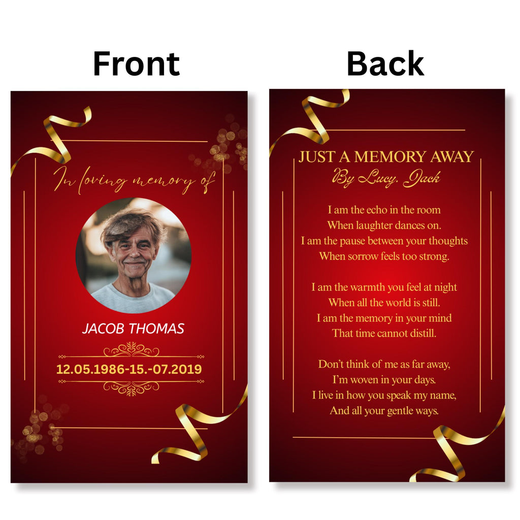 Funeral Prayer Card Canva Editable Template, In Loving Memory Template, Memorial Prayer Card, Printable Funeral Remembrance Card - Editable Memorial Canva Template