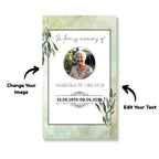 Funeral Prayer Card Canva Editable Template, In Loving Memory Template, Memorial Prayer Card, Printable Funeral Remembrance Card - Editable Memorial Canva Template
