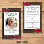 Funeral Prayer Card Canva Editable Template, In Loving Memory Template, Memorial Prayer Card, Printable Funeral Remembrance Card - Editable Memorial Canva Template