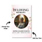 Funeral Prayer Card Canva Editable Template, In Loving Memory Template, Memorial Prayer Card, Printable Funeral Remembrance Card - Editable Memorial Canva Template