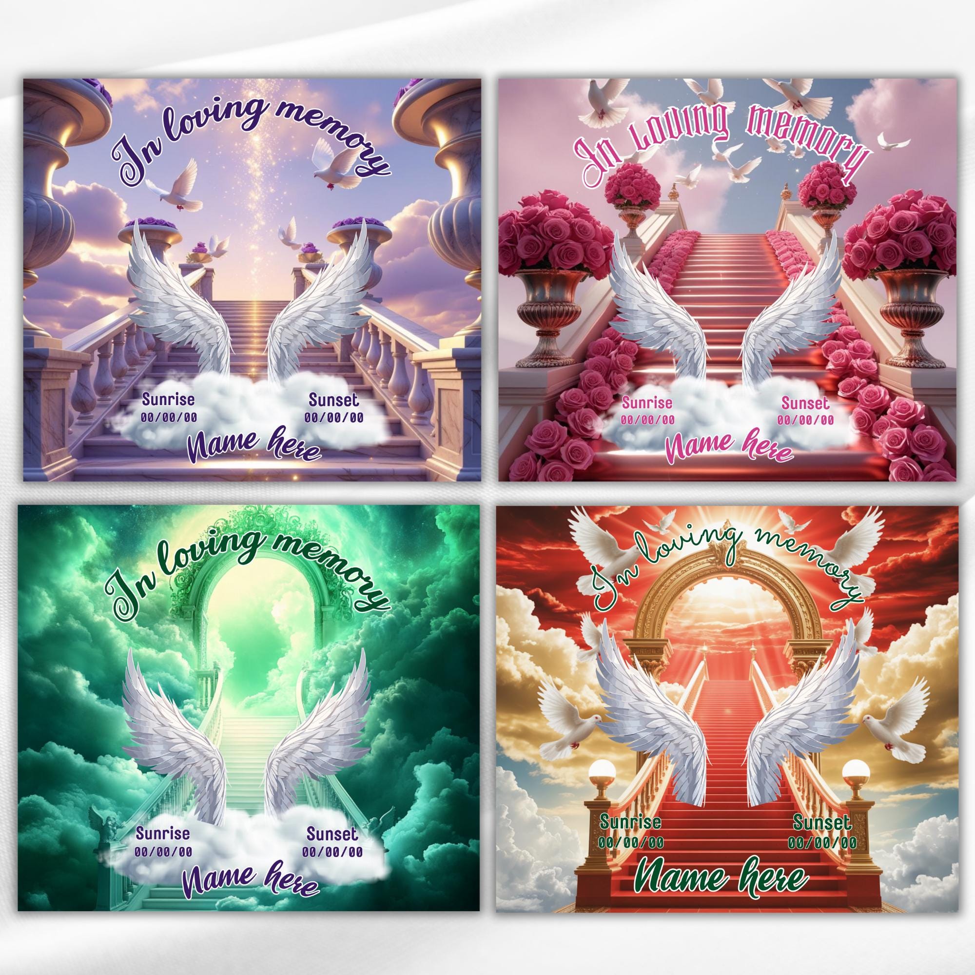 20 Memorial Tumbler Canva Editable Template Bundle, Canva Editable Template, In Loving Memory Tumbler, Add your Own Photo Canva Tumbler - Editable Memorial Canva Template