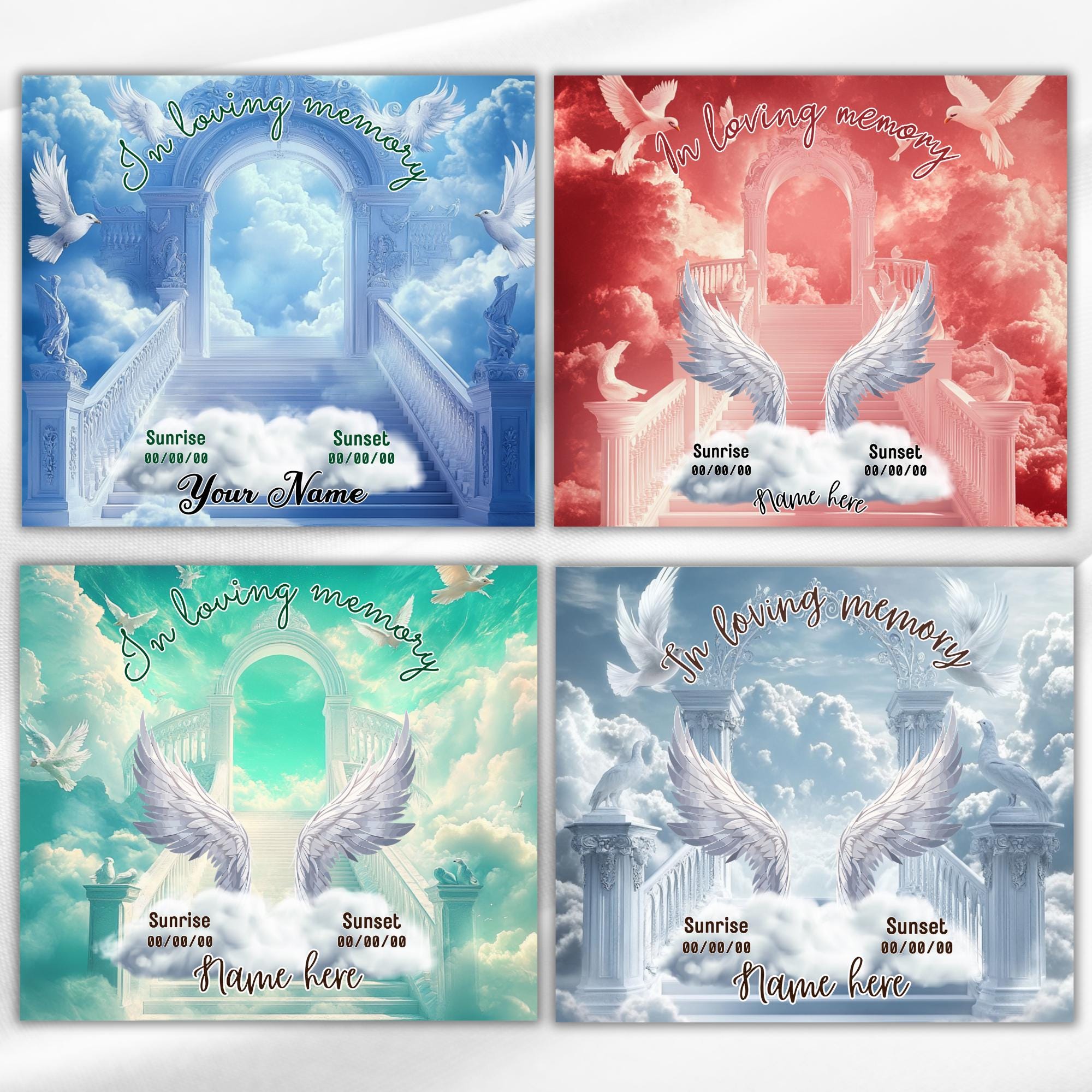 20 Memorial Tumbler Canva Editable Template Bundle, Canva Editable Template, In Loving Memory Tumbler, Add your Own Photo Canva Tumbler - Editable Memorial Canva Template