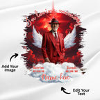 10 Memorial Red T Shirt Canva Editable Templates, In Loving Memory T Shirt Templates, Rest In Piece Template, Funeral & Celebration of Life - Editable Memorial Canva Template