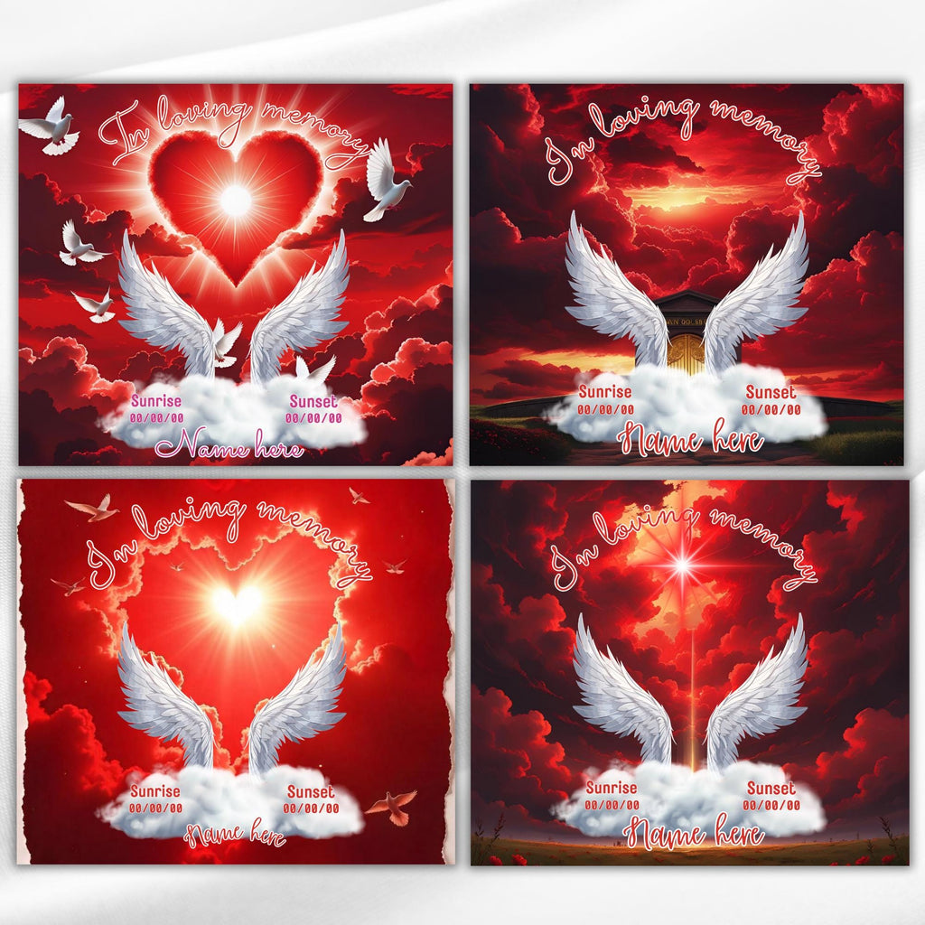 10 Red Memorial Tumbler Canva Editable Template Bundle, Canva Editable Template, In Loving Memory Tumbler, Add your Own Photo Canva Tumbler - Editable Memorial Canva Template