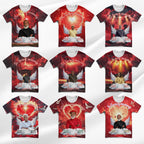 10 Red Memorial Editable All Over T Shirt Template, In Loving Memory All Over Shirt, Rest in Peace, Funeral Shirt, Perfect for Sublimation - Editable Memorial Canva Template