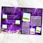 12 Page Purple Memorial Essence Magazine Template, Celebration of Life Program & Keepsake, Obituary Celebration Of Life Program - Editable Memorial Canva Template
