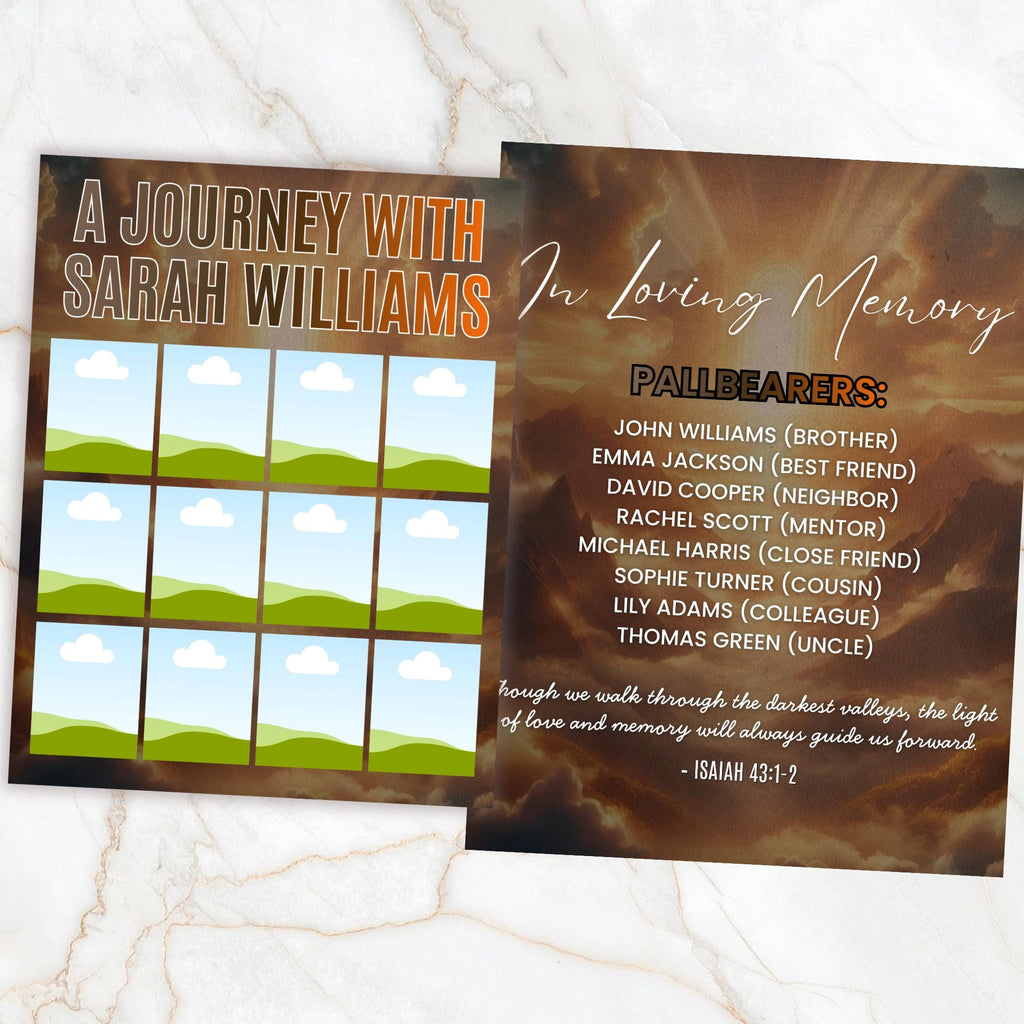 12 Page Memorial Essence Magazine Template, Celebration of Life Program & Keepsake, Obituary Celebration Of Life Program - Editable Memorial Canva Template