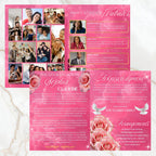 08 Pages Memorial Pink Funeral Program Template, Editable Bifold 8.5x11” Design, Obituary Celebration Of Life Program, Digital Download - Editable Memorial Canva Template