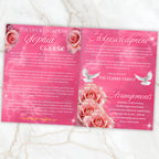 08 Pages Memorial Pink Funeral Program Template, Editable Bifold 8.5x11” Design, Obituary Celebration Of Life Program, Digital Download - Editable Memorial Canva Template