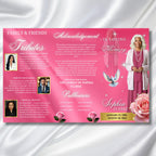 Silk Pink & Gold Funeral Program Template, Tri-Fold(17x11) Funeral Program, Obituary Celebration Of Life Program, In Loving Memory Templates - Editable Memorial Canva Template