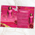 08 Pages Memorial Pink Funeral Program Template, Editable Bifold 8.5x11” Design, Obituary Celebration Of Life Program, Digital Download - Editable Memorial Canva Template