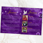 08 Pages Memorial Purple Funeral Program Template, Editable Bifold 8.5x11” Design, Obituary Celebration Of Life Program, Digital Download - Editable Memorial Canva Template