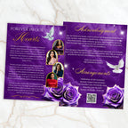 08 Pages Memorial Purple Funeral Program Template, Editable Bifold 8.5x11” Design, Obituary Celebration Of Life Program, Digital Download - Editable Memorial Canva Template