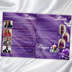 08 Pages Memorial Purple Funeral Program Template, Editable Bifold 8.5x11” Design, Obituary Celebration Of Life Program, Digital Download - Editable Memorial Canva Template