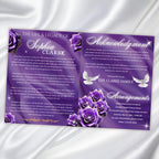 08 Pages Memorial Purple Funeral Program Template, Editable Bifold 8.5x11” Design, Obituary Celebration Of Life Program, Digital Download - Editable Memorial Canva Template