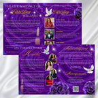 08 Pages Purple Rose Gold Funeral Program Template, Editable Bifold 8.5x11” Design, Obituary Celebration Of Life Program, Digital Download - Editable Memorial Canva Template