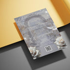 08 Pages White Rose Glitter Funeral Program Template, Editable Bifold 8.5x11” Design, Obituary Celebration Of Life Program, Digital Download - Editable Memorial Canva Template