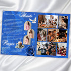 08 Pages Blue Rose Glitter Funeral Program Template, Editable Bifold 8.5x11” Design, Obituary Celebration Of Life Program, Digital Download - Editable Memorial Canva Template
