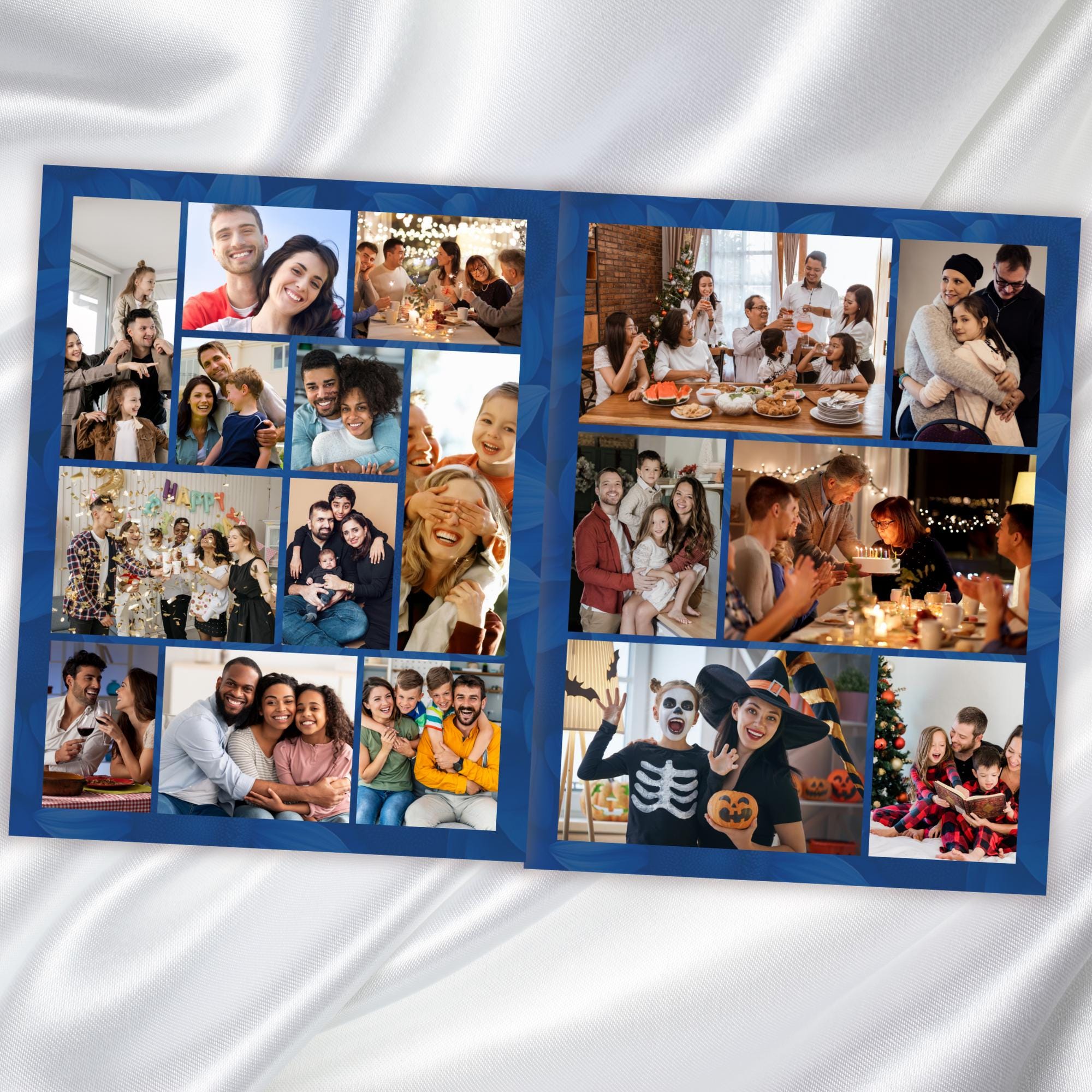 08 Pages Blue Roses Funeral Program Template, Editable Bifold 8.5x11” Design, Obituary Celebration Of Life Program, Digital Download - Editable Memorial Canva Template