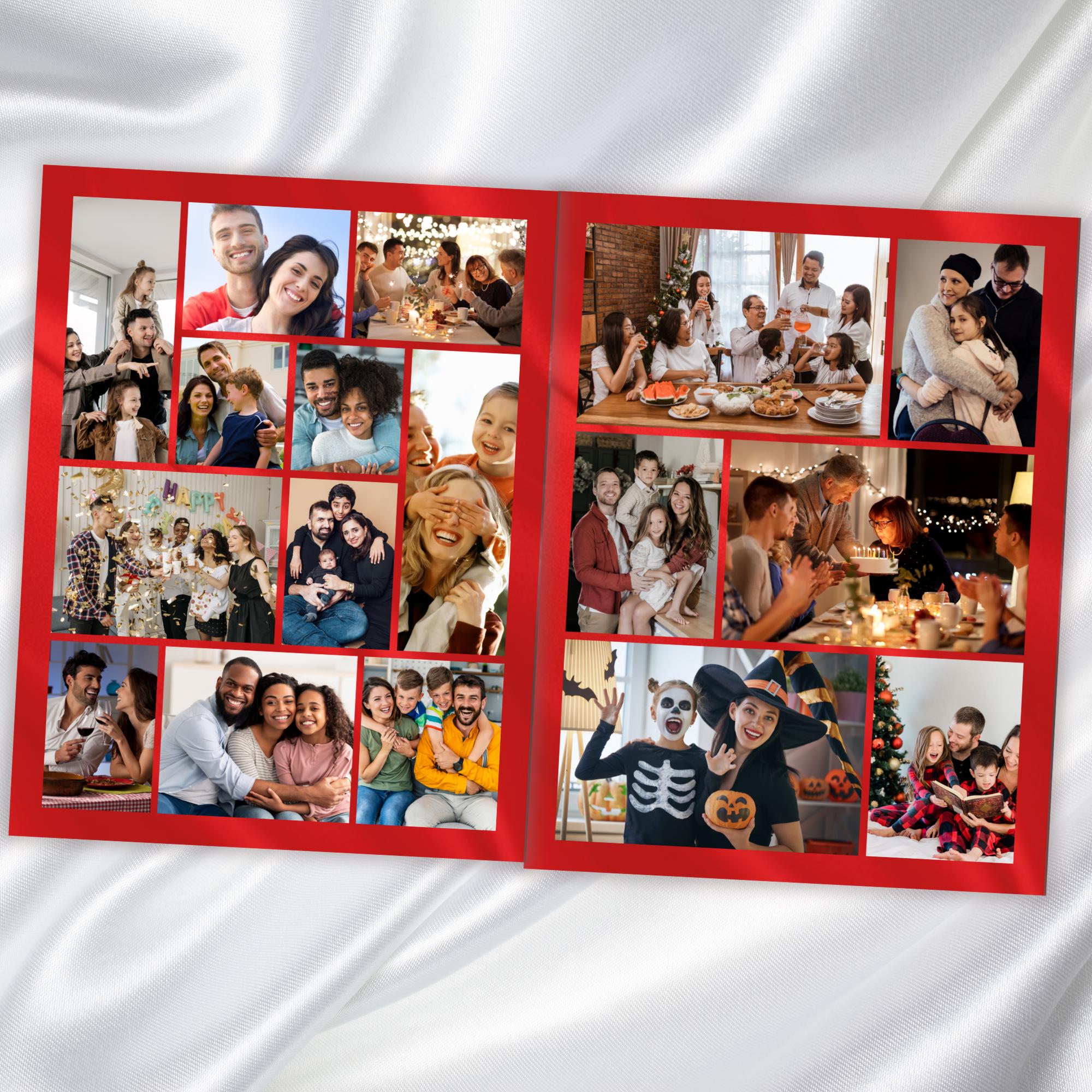08 Pages Memorial Red Roses Funeral Program Template, Editable Bifold 8.5x11” Design, Obituary Celebration Of Life Program, Digital Download - Editable Memorial Canva Template