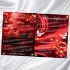 08 Pages Red Roses Lightning Funeral Program Template, Editable Bifold 8.5x11”Design, Obituary Celebration Of Life Program, Digital Download - Editable Memorial Canva Template