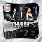 04 Church Anniversary Flyer Editable Templates, Canva Church Template, Church Anniversary, Religious Event Flyer, Praise and Worship - Editable Memorial Canva Template