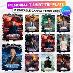 10 In Loving Memory T Shirt Canva Editable Template, Forever In Our Heart Template, Memorial Canva Template, Rest In Peace, Digital Download - Editable Memorial Canva Template
