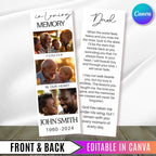 In Loving Memory Bookmark Canva Editable Template, Memorial Bookmark Template, Rest in Piece Bookmark Design, Funeral memorial Template - Editable Memorial Canva Template