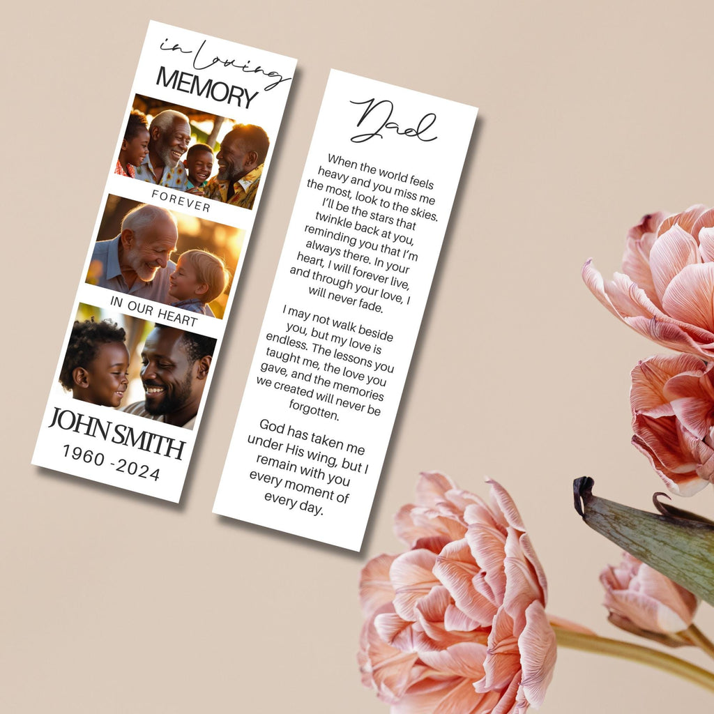 In Loving Memory Bookmark Canva Editable Template, Memorial Bookmark Template, Rest in Piece Bookmark Design, Funeral memorial Template - Editable Memorial Canva Template