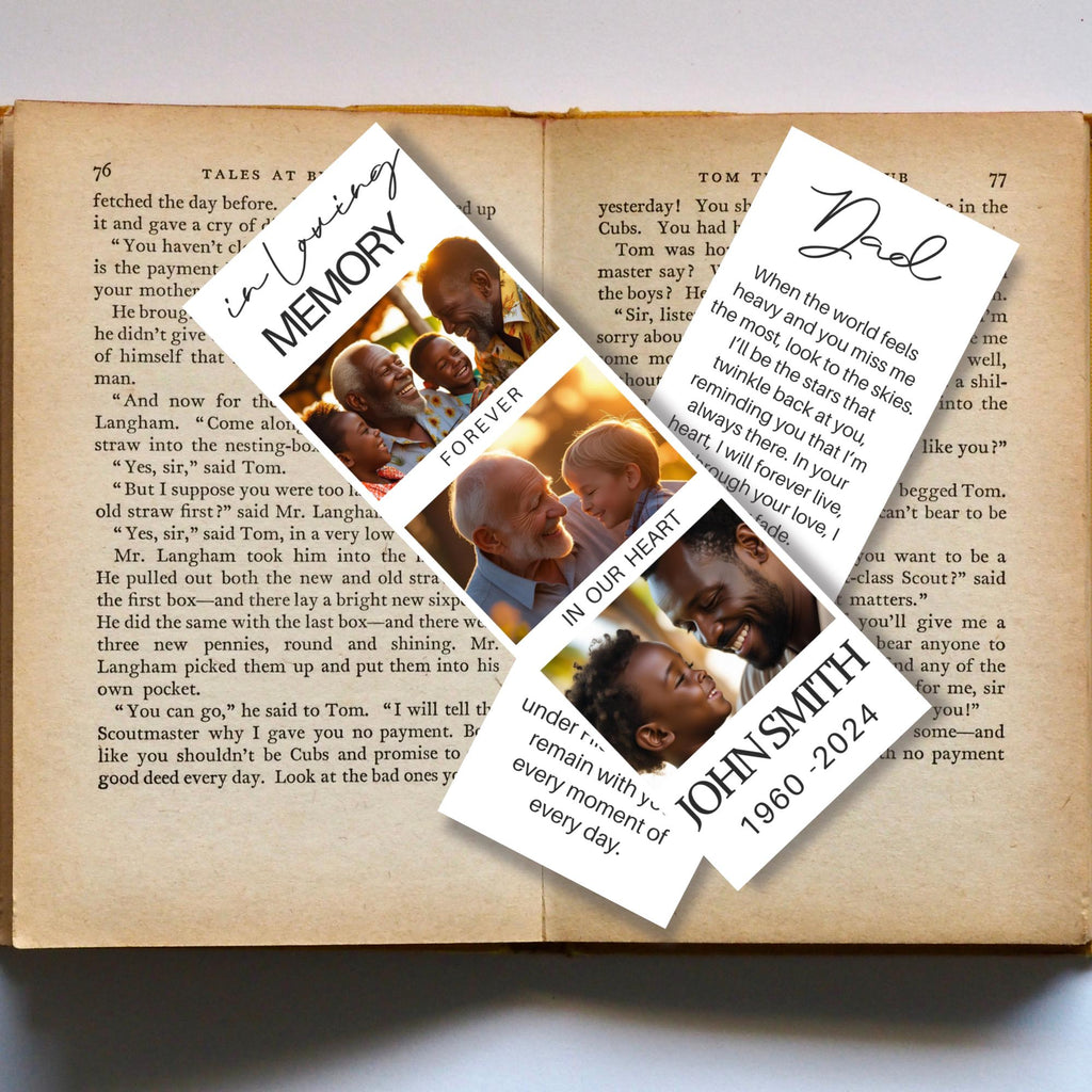 In Loving Memory Bookmark Canva Editable Template, Memorial Bookmark Template, Rest in Piece Bookmark Design, Funeral memorial Template - Editable Memorial Canva Template
