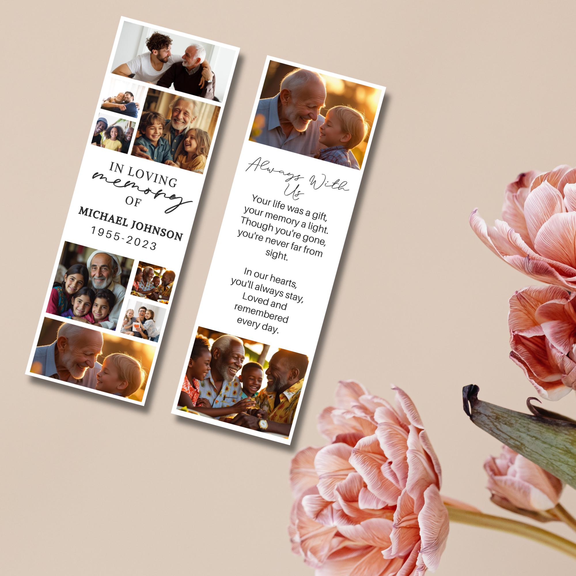 In Loving Memory Bookmark Canva Editable Template, Memorial Bookmark Template, Rest in Piece Bookmark Design, Funeral memorial Template - Editable Memorial Canva Template