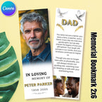 In Loving Memory Bookmark Canva Editable Template, Memorial Bookmark Template, Rest in Piece Bookmark Design, Funeral memorial Template - Editable Memorial Canva Template