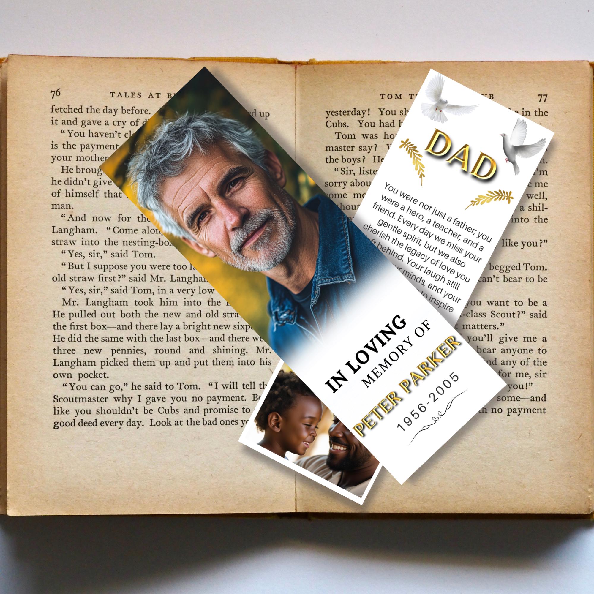 In Loving Memory Bookmark Canva Editable Template, Memorial Bookmark Template, Rest in Piece Bookmark Design, Funeral memorial Template - Editable Memorial Canva Template