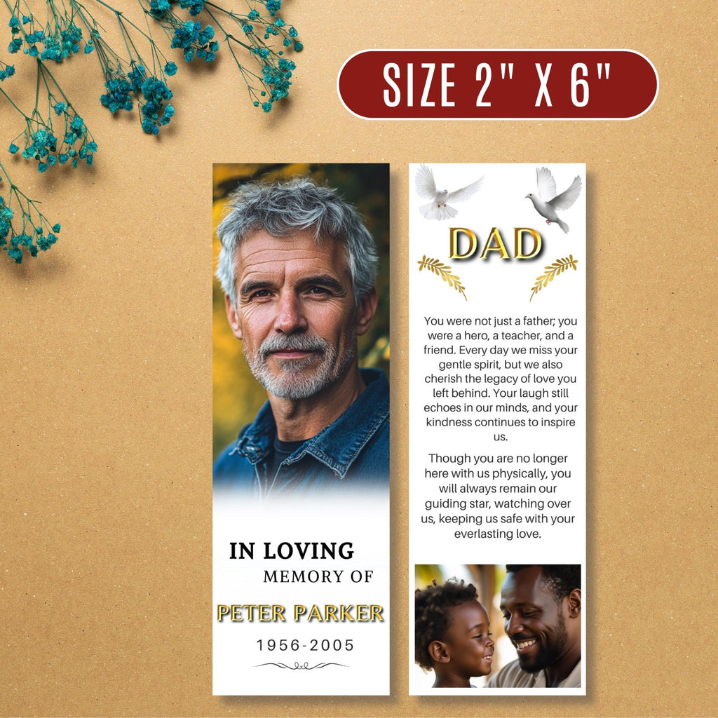 In Loving Memory Bookmark Canva Editable Template, Memorial Bookmark Template, Rest in Piece Bookmark Design, Funeral memorial Template - Editable Memorial Canva Template