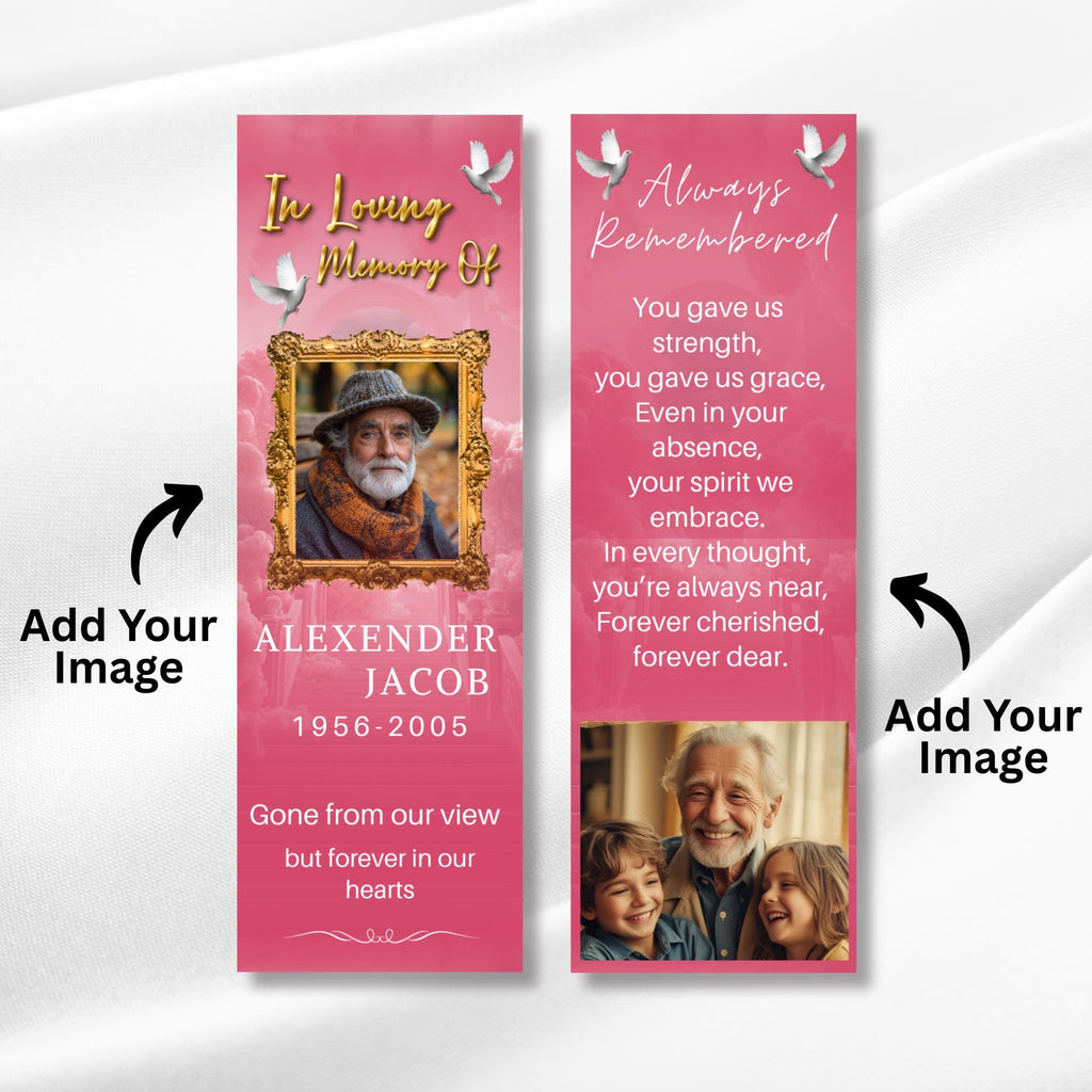 In Loving Memory Bookmark Canva Editable Template, Memorial Bookmark Template, Rest in Piece Bookmark Design, Funeral memorial Template - Editable Memorial Canva Template