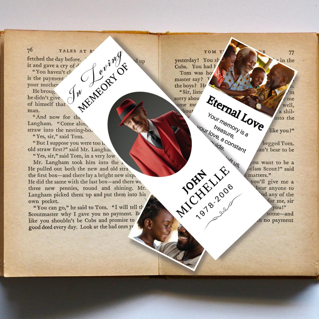 In Loving Memory Bookmark Canva Editable Template, Memorial Bookmark Template, Rest in Piece Bookmark Design, Funeral memorial Template - Editable Memorial Canva Template