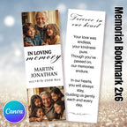 In Loving Memory Bookmark Canva Editable Template, Memorial Bookmark Template, Rest in Piece Bookmark Design, Funeral memorial Template - Editable Memorial Canva Template