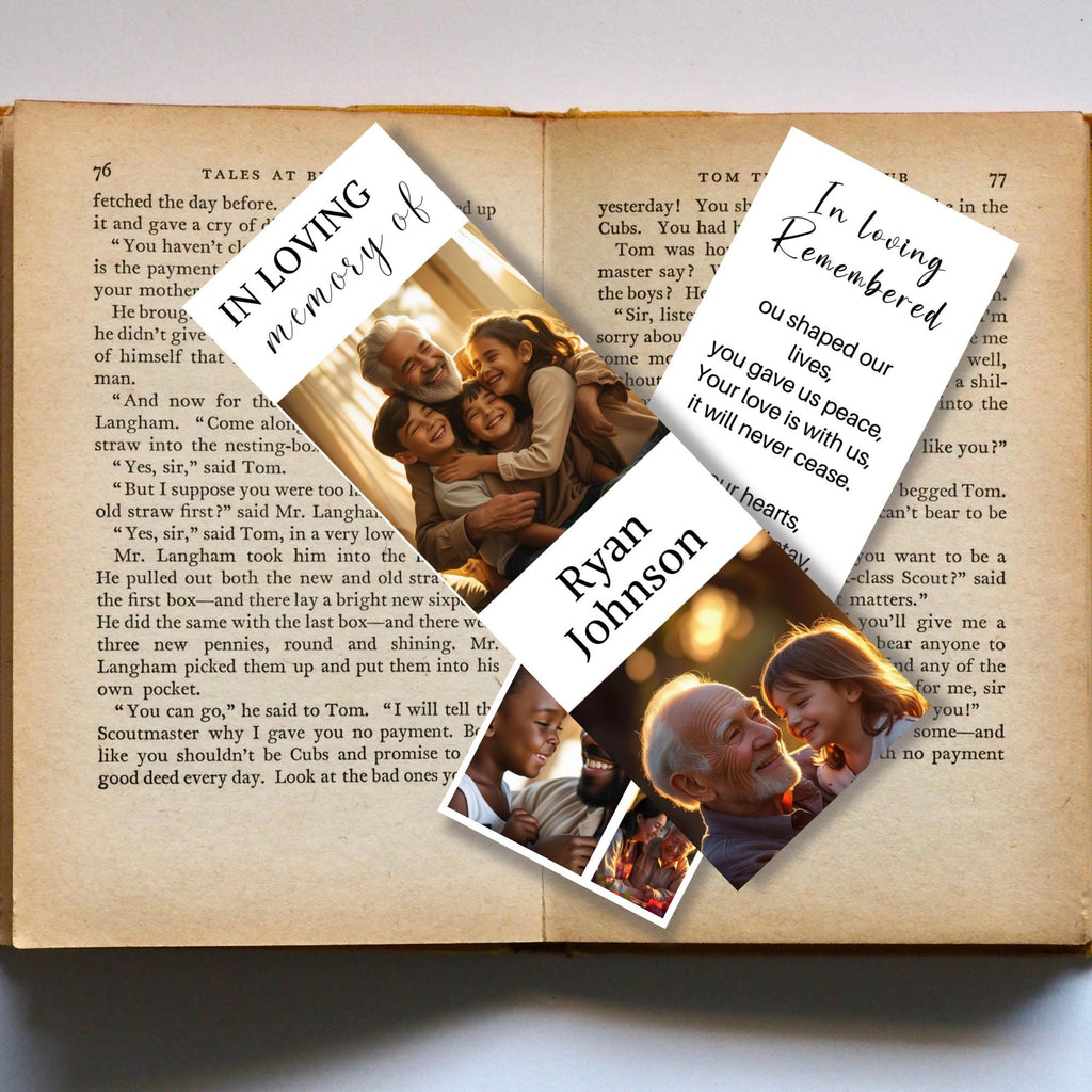 In Loving Memory Bookmark Canva Editable Template, Memorial Bookmark Template, Rest in Piece Bookmark Design, Funeral memorial Template - Editable Memorial Canva Template