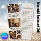 In Loving Memory Bookmark Canva Editable Template, Memorial Bookmark Template, Rest in Piece Bookmark Design, Funeral memorial Template - Editable Memorial Canva Template