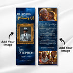 In Loving Memory Blue Bookmark Canva Editable Template, Memorial Bookmark Template, Rest in Piece Bookmark Design, Funeral memorial Template - Editable Memorial Canva Template