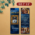 In Loving Memory Blue Bookmark Canva Editable Template, Memorial Bookmark Template, Rest in Piece Bookmark Design, Funeral memorial Template - Editable Memorial Canva Template