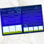 04 Pages Blue Funeral Program Template, Bi-Fold Funeral Program, Obituary Celebration Of Life Program, Memorial Template, Digital Download - Editable Memorial Canva Template