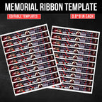 In Loving Memory Ribbon Canva Editable Template, Rest in Piece Ribbon Design, Funeral memorial Template, Memorial Ribbon Template - Editable Memorial Canva Template