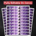 In Loving Memory Purple Ribbon Canva Editable Template, Rest in Piece Ribbon Design, Funeral memorial Template, Memorial Ribbon Template - Editable Memorial Canva Template