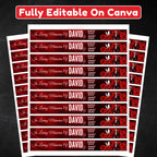 In Loving Memory Red Ribbon Canva Editable Template, Rest in Piece Ribbon Design, Funeral memorial Template, Memorial Ribbon Template - Editable Memorial Canva Template