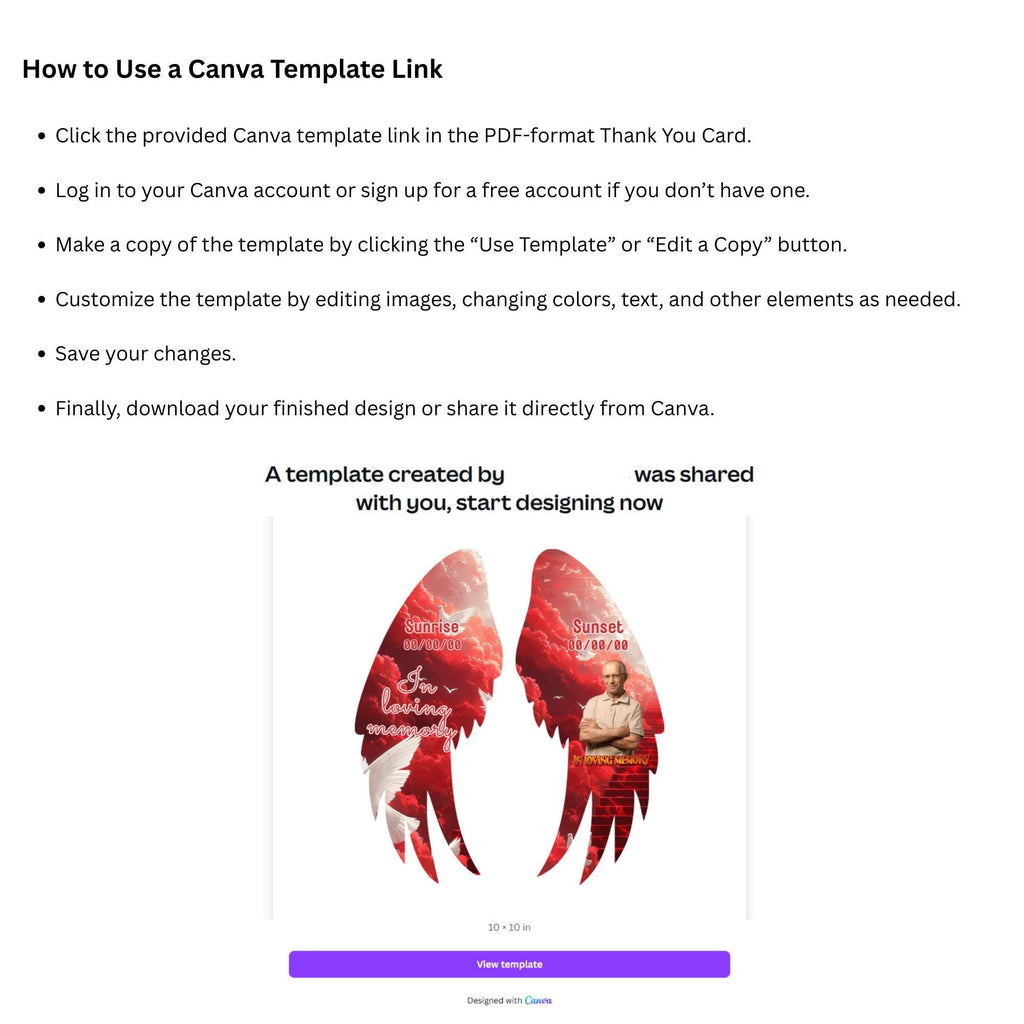 Pink Memorial Funeral Slideshow Canva Editable Template, In Loving Memory Template, Funeral Photo Slideshow, Digital Download - Editable Memorial Canva Template