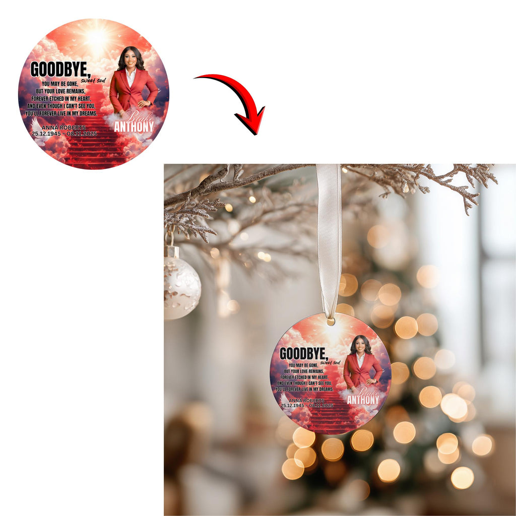 39 In Loving Memory Christmas Ornament Editable Template, Round Christmas in Heaven, Memorial Ornaments Template, Funeral & Celebration - Editable Memorial Canva Template