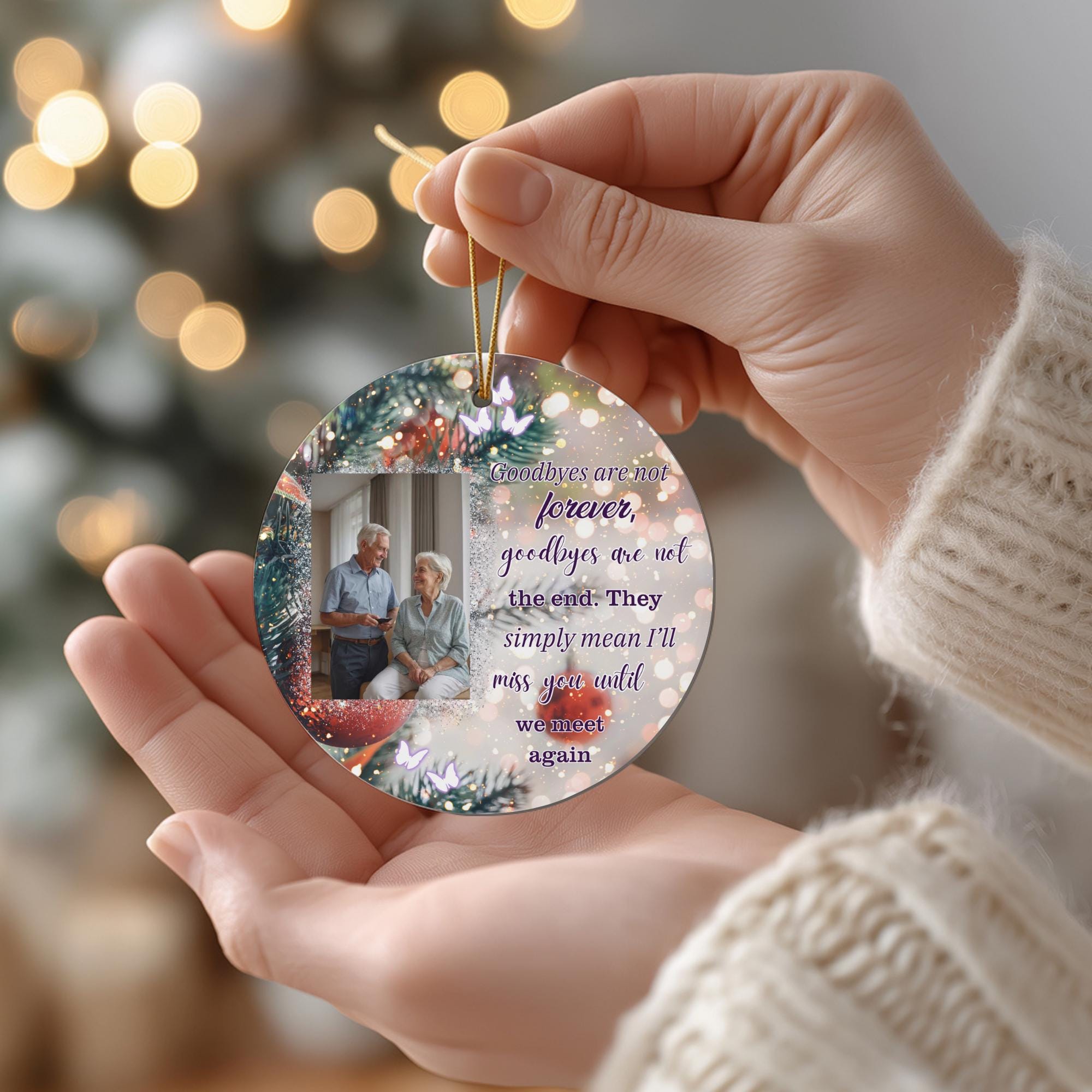 10 Memorial Christmas Ornament Bundle Canva Template, Round Christmas in Heaven, Memorial Ornaments Template, Funeral & Celebration - Editable Memorial Canva Template